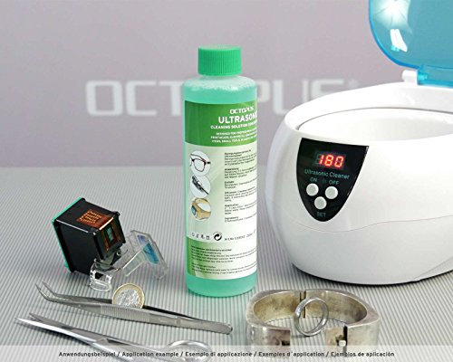 Octopus Limpiador Concentrado ultrasónico para la Limpieza de Joyas, Gafas, dentaduras, Metales Nobles y Cabezales de impresión en baño ultrasónico, 5000 ml.