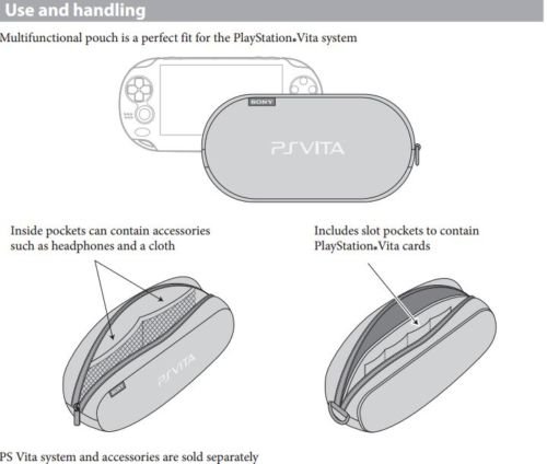 OFFICIAL Sony Playstation PS Vita Soft Travel Pouch Carry Case Bag - WITH DUAL STORAGE COMPARTMENTS FOR PERIPHERALS + MEMORY CARD SLOTS - PCH-ZTP1 [OEM Packed], [Importado de Reino Unido]
