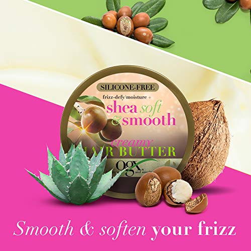 OGX Frizz Defy Moisture Plus Mantequilla cremosa suave y suave, 187 g