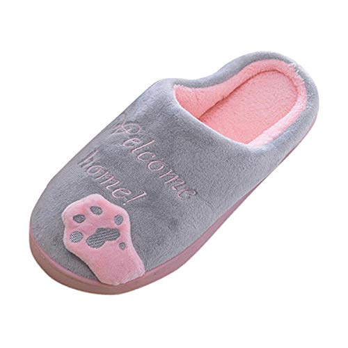 OHQ Zapatillas De Estar por Casa Mujer Invierno Dibujos Animados Gato Antideslizante CáLido Interior Dormitorio Zapatos De Piso
