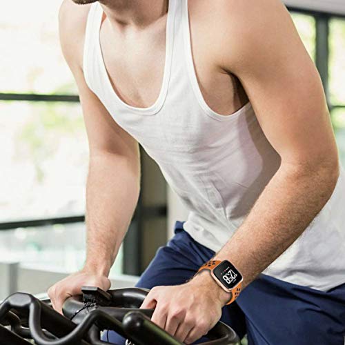 Oihxse Silicona Ajustable Correa Compatible con Fitbit Versa/Versa Special Edition/Fitbit Versa 2/Versa Lite Watch Deportivo Suave Reemplazo Delgada Pulsera Accesorio Mujer Hombre (Marrón Gris,S)