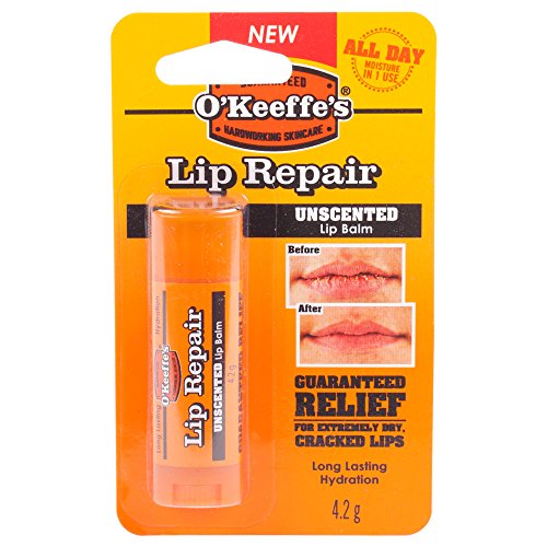 O'Keeffe's Reparador de labios sin perfume, 4,2 g, paquete de 6