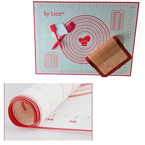 Oliya - Kit de 5 accesorios de cocina para repostería de silicona + placa de cocción macaron, espátula Maryse + pincel de silicona + cortapastas