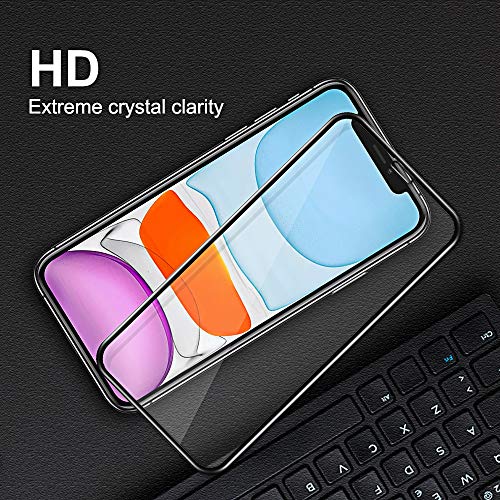 omitium Protector Pantalla para iPhone 11, [3 Pack] iPhone XR Cristal Templado [Cobertura máxima][ [Marco Instalación Fácil] Sin Burbujas Dureza 9H Vidrio Templado iPhone 11/iPhone XR, 6,1”
