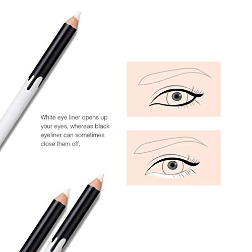 OMMO LEBEINDR Lápiz Delineador De Ojos Maquillaje a Prueba De Agua Mujeres Larga Duración Pigmento Eye Liner Delineador De Ojos Blanca Pluma Cosméticos