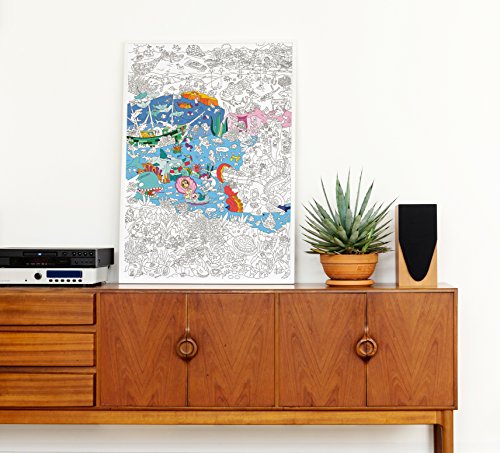 Omy Ocean Poster para Colorear, Papel, Naranja, 40,4 x 26 x 24 cm