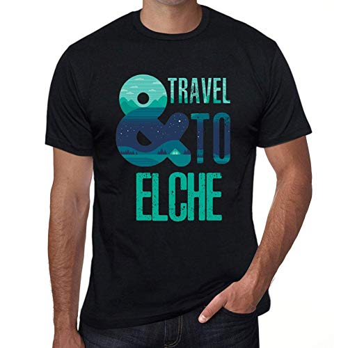 One in the City Hombre Camiseta Vintage T-Shirt Gráfico and Travel To Elche Negro Profundo