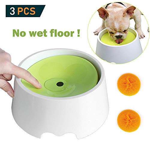 onebarleycorn - Bol para Agua para Perros Sin derrame, 2 en 1 Innovador Anti derrame Dust Gulping Choking Sin derrame Sin Goteo Ralentizar Gran Capacidad para Perros Bowl,1000ML