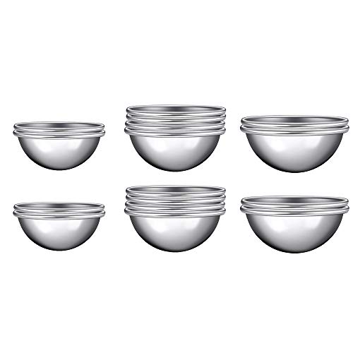 Onepine Bomba De Baño Moldes para Bomba de Baño de 16 Piezas 8 sets de 3 Tamaños Molde de Metal de Bricolaje para Bombas de Baño Caseras y crea tus Propios Fizzle (16 Piezas / 8 sets)