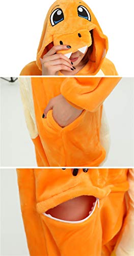 Onesie Adultos Pijamas Mujeres Ropa de Dormir cálida Ropa para el hogar Punto de Dinosaurio Unicornio Animal Cosplay Cartoon Playsuit Pijama de Franela Mono