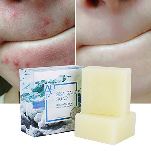 ONEWELL Sea Salt Soap, Goat Milk Soap, Soap Bar Natural with goat’s milk, Moisturizing Soap Bar for Face Body & Hand Cleansing, Cleaner Removal Pimple Pores Acne Remove Mites Skin Care