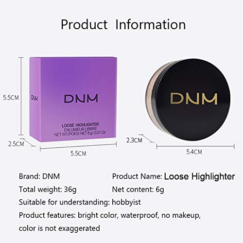 Onkessy Loose Powder Highlighter Powder Durable Impermeable Ilumina el color de la piel para el maquillaje Highlighter de la cara y el cuerpo