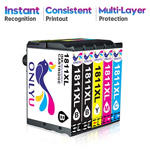 ONLYU Reemplazo de Cartuchos de Tinta compatibles para Epson 18XL T1811-T1814 para Epson Expression Home XP-202 XP-205 XP-212 XP-215 XP-225 XP-302 XP-305 XP-315 XP-325 XP-402 XP- 405 (Paquete de 20)