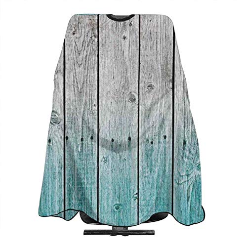 Opiadco Wood Panels Background with Digital Tones Country House Hair Cut Cape Waterproof Stain Resistant Professional Hair Apron Anti Static Durable Salon Cape Hair Barber Hairdressing Cape For Adult