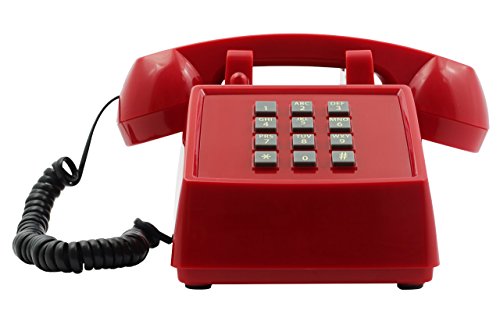 OPIS PushMeFon Mobile: móvil de sobremesa/teléfono Fijo con sim/teléfono móvil para Mayores/teléfono Retro móvil con Disco de marcar (Rosso)