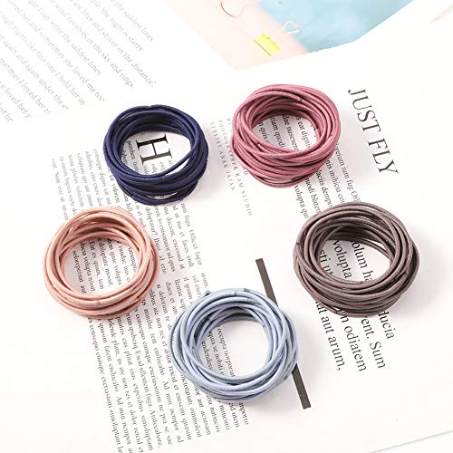 Opopark 200 Piezas Elásticos de Pelo Gomas de Pelo, Diadema Elástica para Soporte de Cola de Caballo Banda Elástica Trenzada