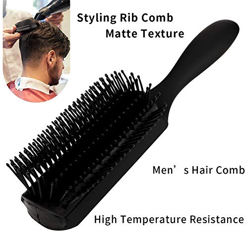 Opopark 4 Piezas Juego de Peines para Airbag, Peine Anti-enredos para Hombres Mujeres Pelo Mojado Seco Rizado y Recto（Negro）