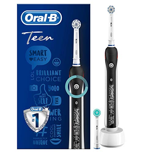 Oral-B SmartSeries Teen Boys Sensi Ultrathin - Cepillo eléctrico recargable con tecnología de Braun, 1 mango, 3 modos incluyendo blanqueado y sensible y 2 cabezales de recambio