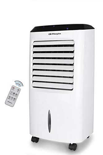 Orbegozo AIR 52 Climatizador evaporativo 3 en 1, 3 velocidades, Temporizador, Mando a Distancia, acumuladores de frío, depósito de 10 l, 65 W