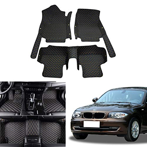 OREALTECH 3D Alfombrillas Coche de Cobertura Completa Impermeable para Todo Clima Conductor Izquierdo Cuero XPE para 1 Series E81 E87 F20 F21 E88 E82 2007-2011