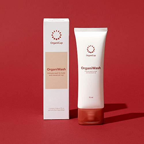 OrganiWash (75ml) - Limpiador suave para el cuerpo y la copa menstrual - Jabón íntimo orgánico - Sin perfume - Vegano certificado - Certificado para personas con alergia - Fabricado en Dinamarca