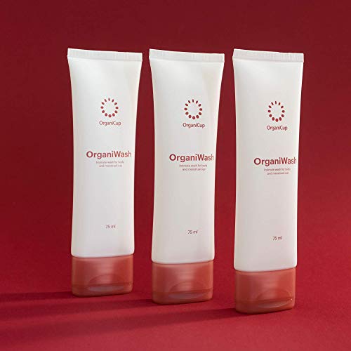 OrganiWash (75ml) - Limpiador suave para el cuerpo y la copa menstrual - Jabón íntimo orgánico - Sin perfume - Vegano certificado - Certificado para personas con alergia - Fabricado en Dinamarca