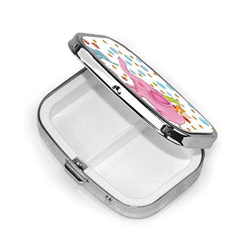 Organizador de píldoras diario Model-2 Delicious Donut Caja cuadrada Estuche compacto 2 compartimentos Vitaminas Soporte para tableta Contenedor Metal Portátil para