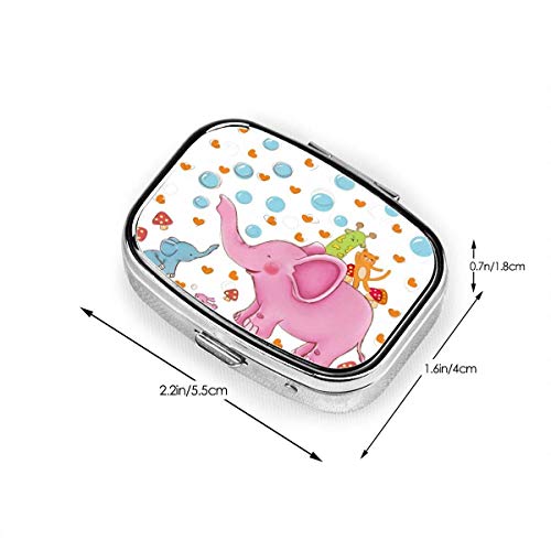 Organizador de píldoras diario Model-2 Delicious Donut Caja cuadrada Estuche compacto 2 compartimentos Vitaminas Soporte para tableta Contenedor Metal Portátil para