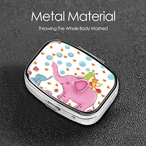 Organizador de píldoras diario Model-2 Delicious Donut Caja cuadrada Estuche compacto 2 compartimentos Vitaminas Soporte para tableta Contenedor Metal Portátil para