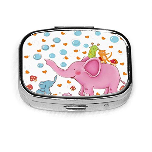 Organizador de píldoras diario Model-2 Delicious Donut Caja cuadrada Estuche compacto 2 compartimentos Vitaminas Soporte para tableta Contenedor Metal Portátil para