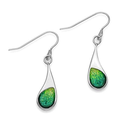 Ortak New Dawn Prairie Pendientes de gota verdes sobre los cables de la oreja EE495