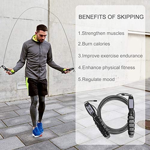 Osaloe Cuerda de Saltar para Adultos y Niños, Comba de Crossfit Ligero y Duradero, Cuerda para Saltar Ajustable de 2.8 Metros para Fitness, Boxeo, Deporte Interior y Exterior, Gimnasio