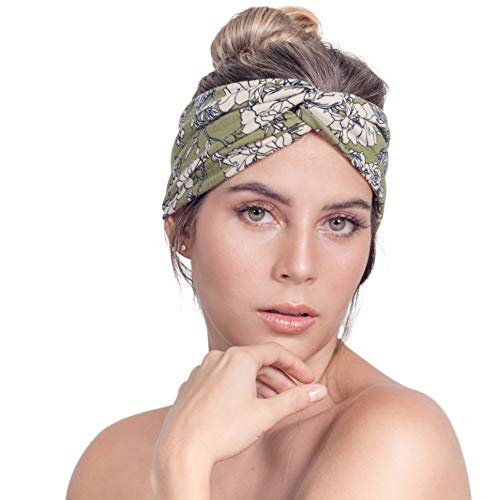 Osattia 4 Piezas Boho Diademas Cruzadas Con Nudos Para Mujer Turbante Bohemia Elástica De Estampado De Flores Cinta Para El Pelo