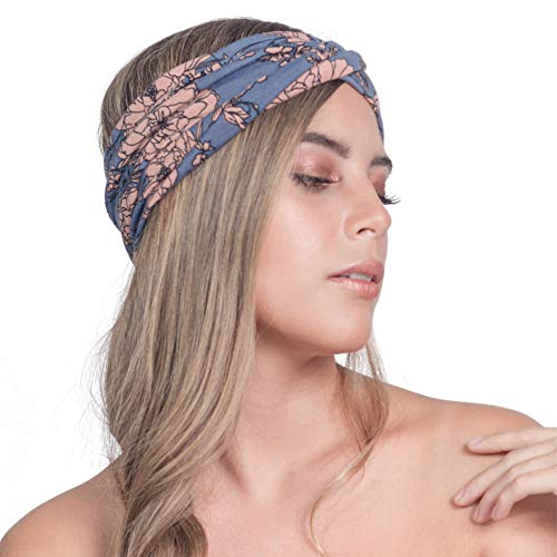 Osattia 4 Piezas Boho Diademas Cruzadas Con Nudos Para Mujer Turbante Bohemia Elástica De Estampado De Flores Cinta Para El Pelo