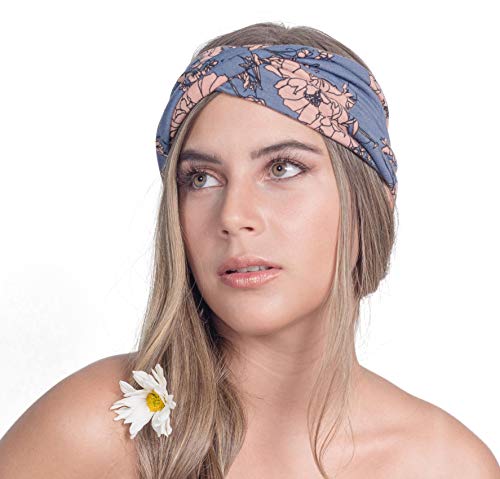 Osattia 4 Piezas Boho Diademas Cruzadas Con Nudos Para Mujer Turbante Bohemia Elástica De Estampado De Flores Cinta Para El Pelo