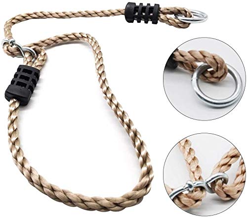 Oscilación de la cuerda ajustable, 12 mm de espesor Durable Flexible Baumschaukel Umrüstseil seguridad colgante de la cuerda para las hamacas mecedora Baumschaukel, 39,37 cm, 300 kg de capacidad,2pcs