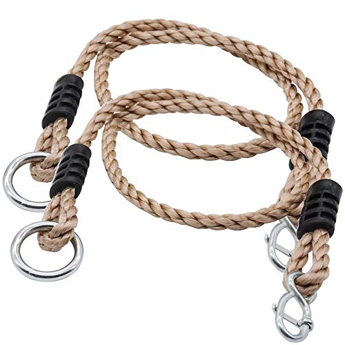Oscilación de la cuerda ajustable, 12 mm de espesor Durable Flexible Baumschaukel Umrüstseil seguridad colgante de la cuerda para las hamacas mecedora Baumschaukel, 39,37 cm, 300 kg de capacidad,2pcs