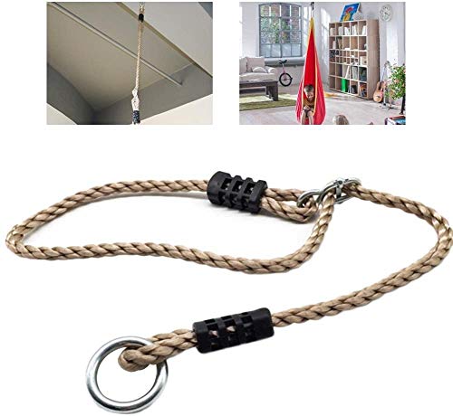 Oscilación de la cuerda ajustable, 12 mm de espesor Durable Flexible Baumschaukel Umrüstseil seguridad colgante de la cuerda para las hamacas mecedora Baumschaukel, 39,37 cm, 300 kg de capacidad,2pcs