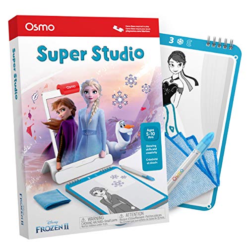 Osmo Essence Osmo – Super Studio Disney Frozen 2 Juego – Edades 5 – 11 – Aprende a dibujar Elsa, Anna, Olaf y más favoritos y ver cómo vienen a la vida – para iPad y Fire Tablet Base requerida