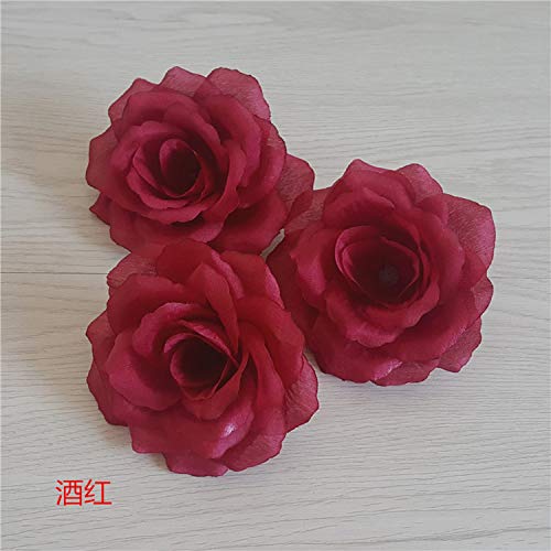Oso Rosa con Caja de Regalo Azul Profundo 10 cm Rosas Artificiales Cabeza de Flor Boda Flor Decoración de la Pared Flores Falsas DIY Oso Rosa Artificiales-Oro-,