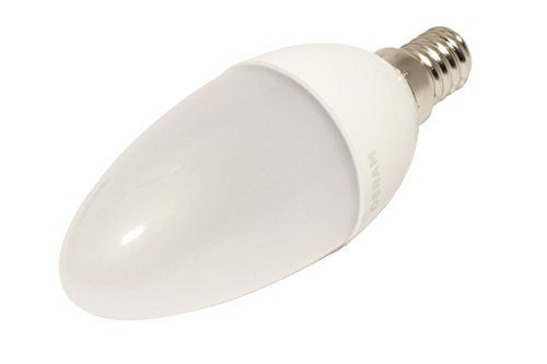OSRAM LED BASE CLASSIC B - Lámpara, forma mini vela clásica, con casquillo enroscable, 240 V, 5 W, blanco cálido, pack con 3 unidades