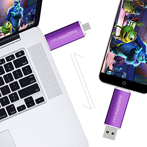 OTGMemoria USB 2.0, Colourstone 32GB Pendrive del Puerto Dual Compatible con Samsung Huawei Smartphones y Tablets Memoria Externa, Morado