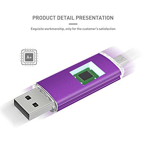 OTGMemoria USB 2.0, Colourstone 32GB Pendrive del Puerto Dual Compatible con Samsung Huawei Smartphones y Tablets Memoria Externa, Morado