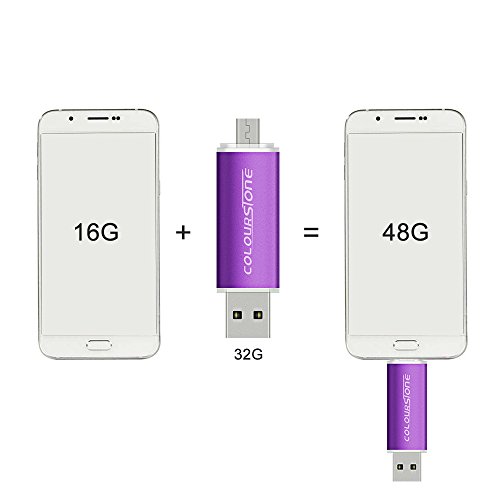 OTGMemoria USB 2.0, Colourstone 32GB Pendrive del Puerto Dual Compatible con Samsung Huawei Smartphones y Tablets Memoria Externa, Morado