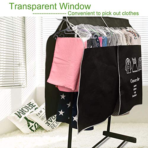 OTraki Funda Vestido para Carril de Ropas 120 x 110 cm Funda Perchero Protectora Chaquetas con Ventana Visual Fund Ropa Percha Ideal para Evitar el Polvo y Suciedad