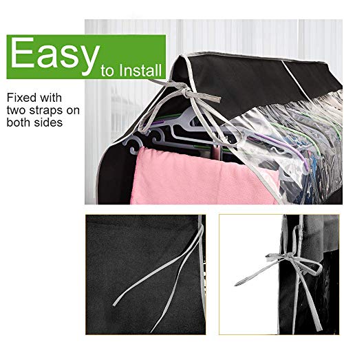 OTraki Funda Vestido para Carril de Ropas 120 x 110 cm Funda Perchero Protectora Chaquetas con Ventana Visual Fund Ropa Percha Ideal para Evitar el Polvo y Suciedad