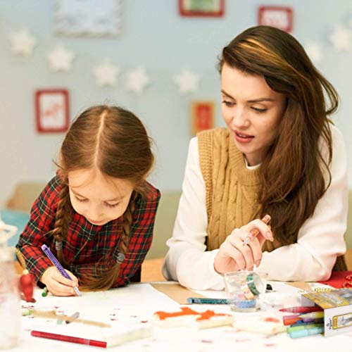 otuladores de pintura acrílica RATEL 28 colores Prima Impermeable Permanente Rotuladores para pintura rupestre, proyectos de bricolaje, cerámica, vidrio, lienzo, taza, metal, madera-Punta de 0.7 mm