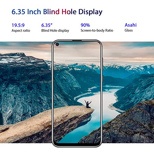 OUKITEL C17 Pro Dual 4G Smartphone Libre, Pantalla de Perforada 6.35",Triple Trasero Cámara,Android 9.0 Octa-Core 2.0GHz Teléfono Movil,4GB RAM+64GB ROM,Batería 3900mAh, Face ID (4GB+64GB-Arce Rojo)