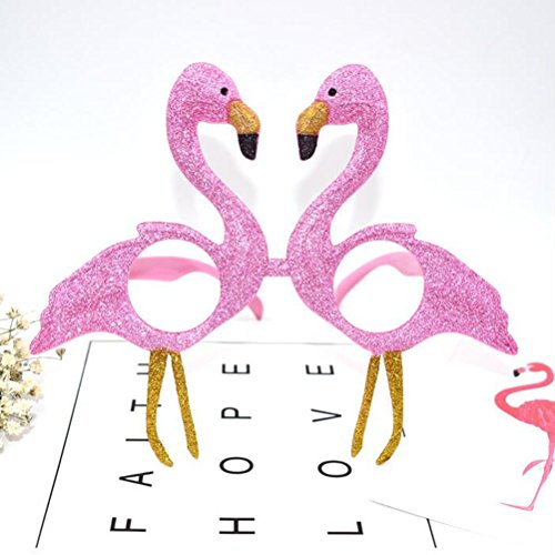 OULII Novedad Flamingo Gafas de Sol Glittered Pink Flamingo Marcos Accesorios Gafas Partido Favors