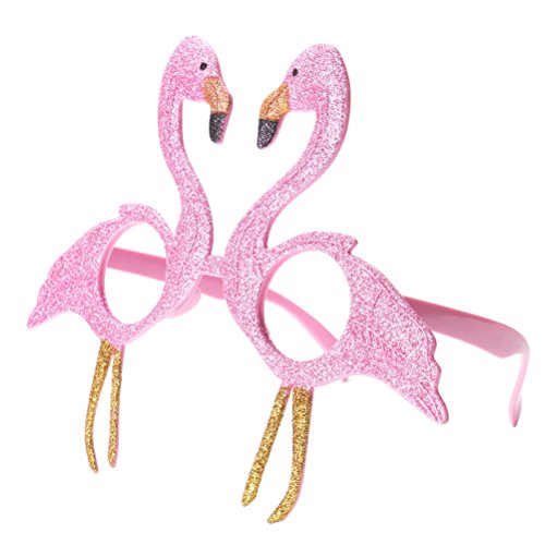 OULII Novedad Flamingo Gafas de Sol Glittered Pink Flamingo Marcos Accesorios Gafas Partido Favors